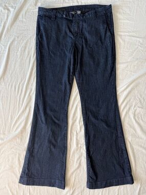 Kut from the Kloth Madeleine Trouser Flare Jeans Size 12 Dark Wash Mid Rise